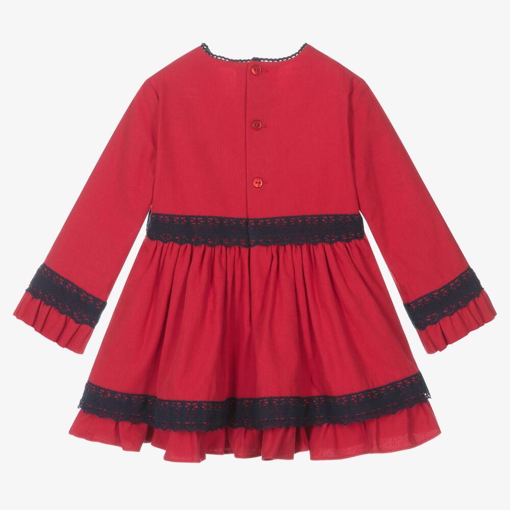 Miranda-Красно-синее платье с кружевами | Childrensalon Outlet