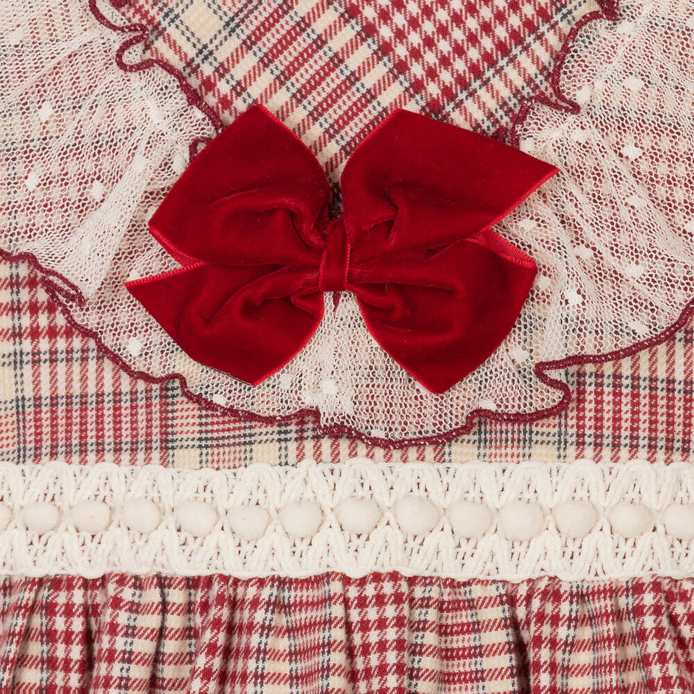 Miranda-Girls Red & Ivory Checked Dress | Childrensalon Outlet