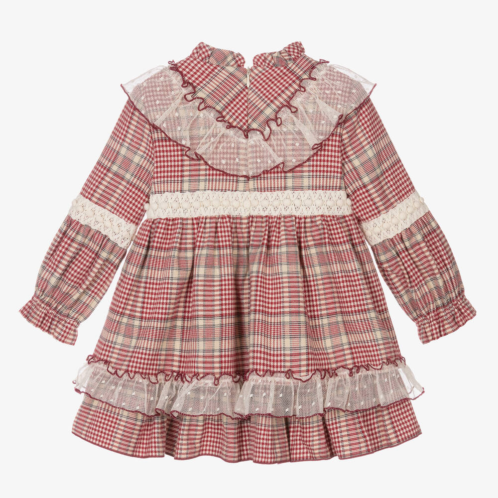 Miranda-Girls Red & Ivory Checked Dress | Childrensalon Outlet