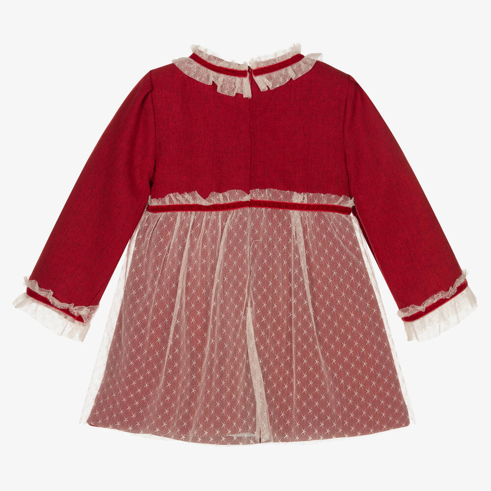 Miranda-Girls Red & Ivory Tulle Dress | Childrensalon Outlet