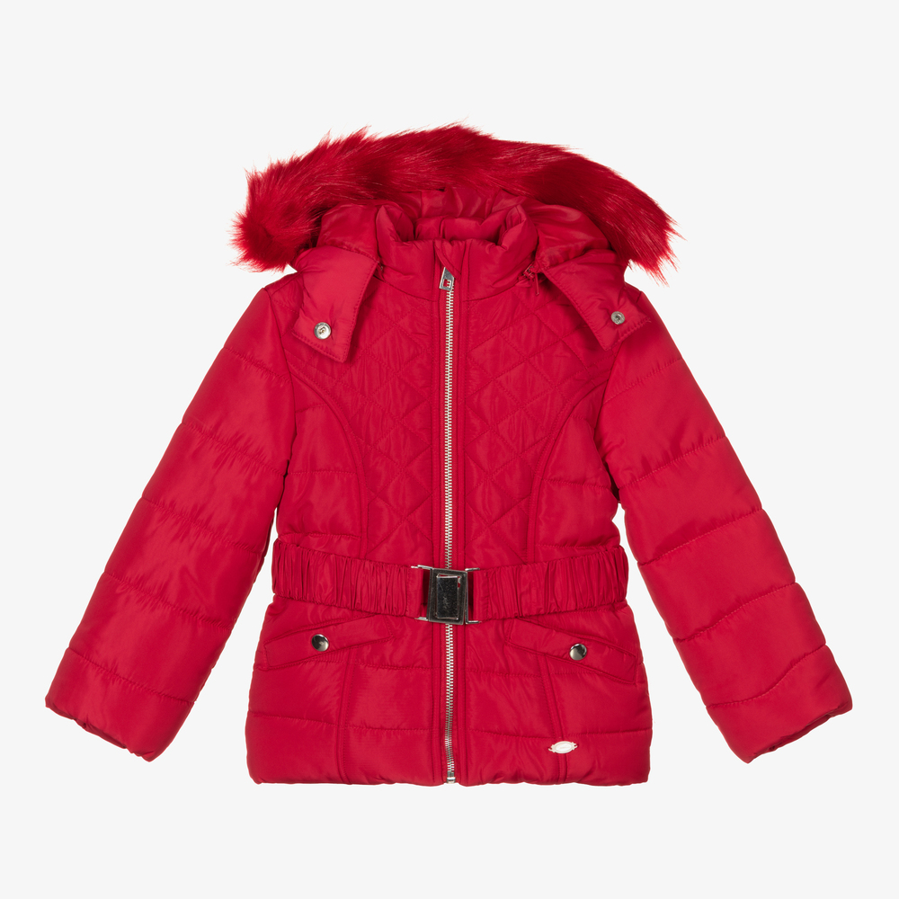 Miranda - Girls Red Padded Jacket | Childrensalon