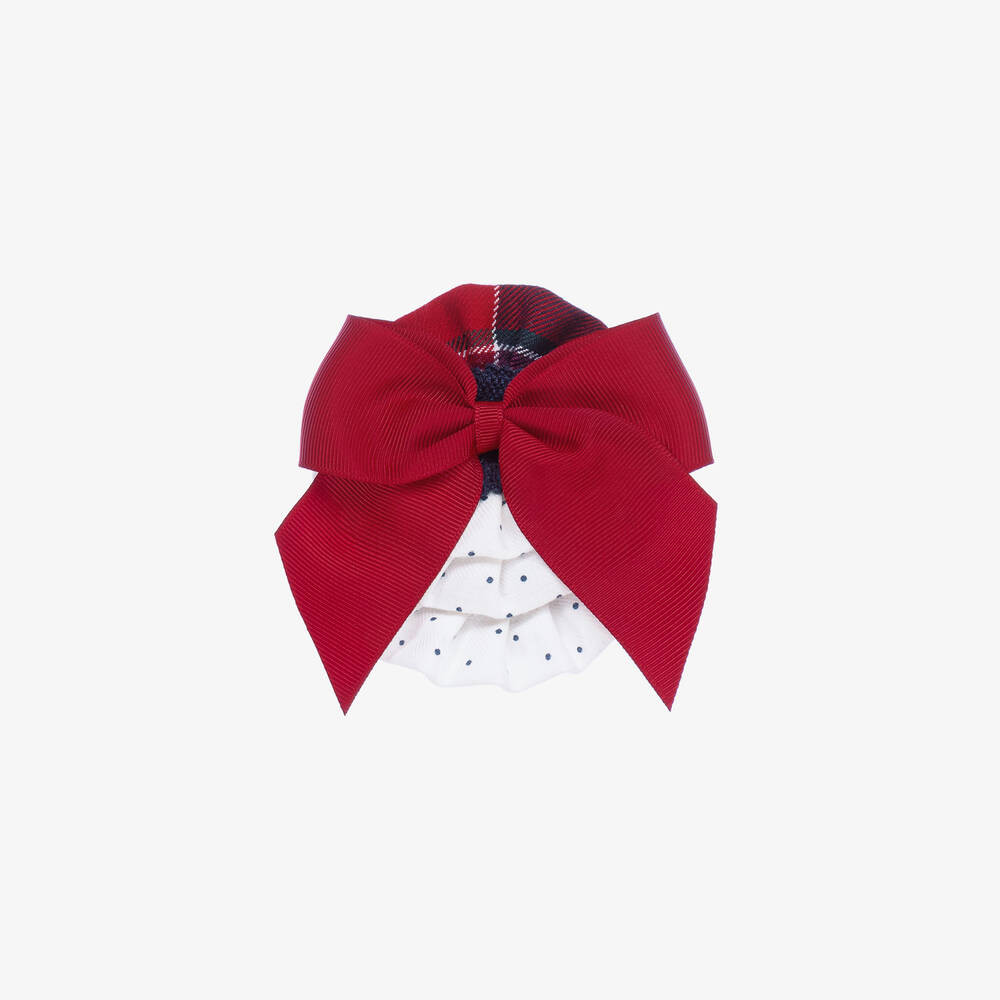 Miranda - Barrette tartan rouge fille 10cm | Childrensalon