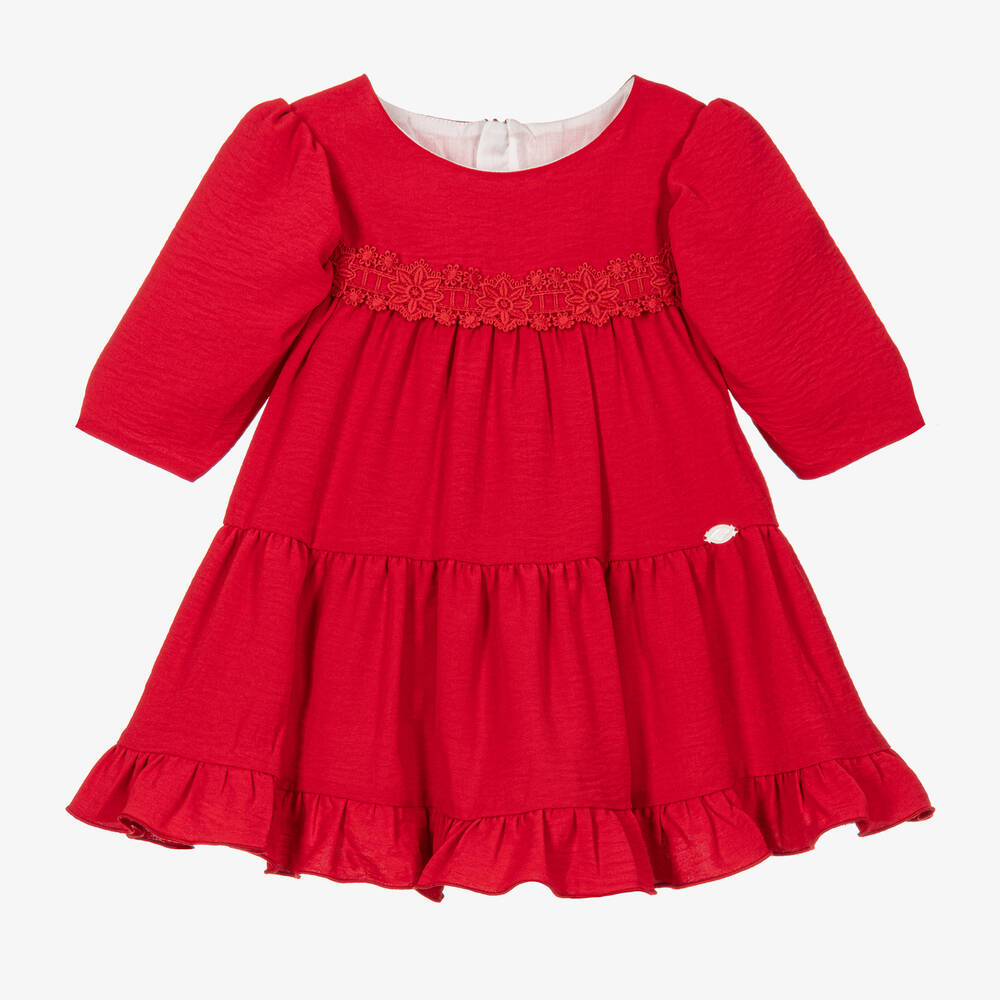 Miranda-Girls Red Tiered Dress | Childrensalon Outlet
