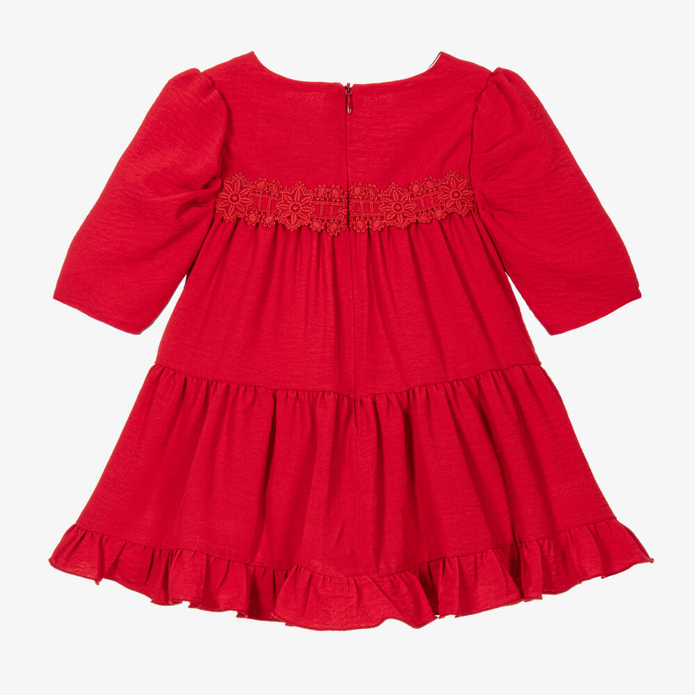 Miranda-Girls Red Tiered Dress | Childrensalon Outlet