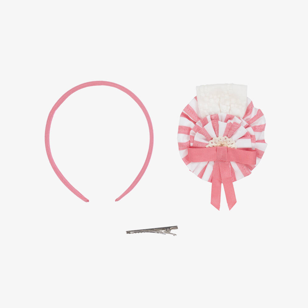 Miranda-Ободок с алыми розетками для девочек | Childrensalon Outlet