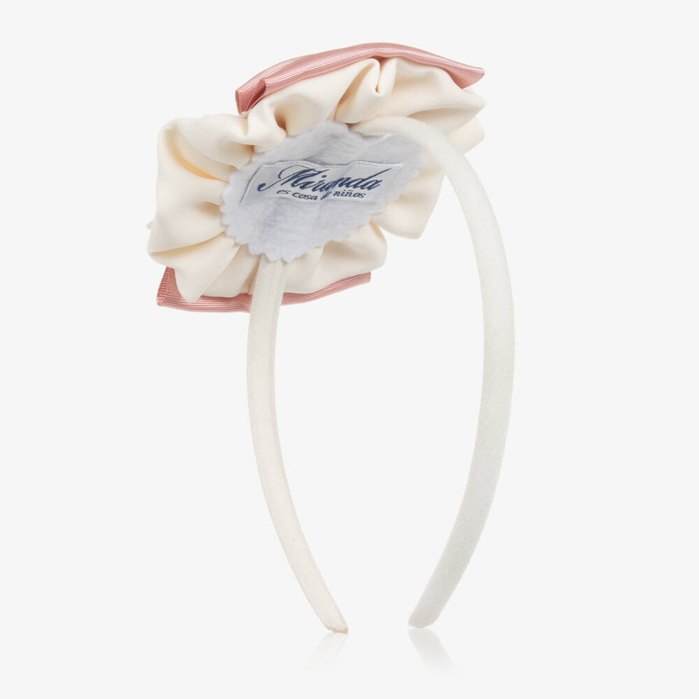 Miranda-Girls Rosette Pink Headband | Childrensalon Outlet
