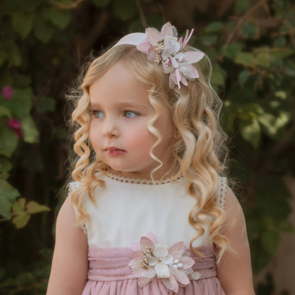 Miranda-Girls Satin Blossom Headband | Childrensalon Outlet