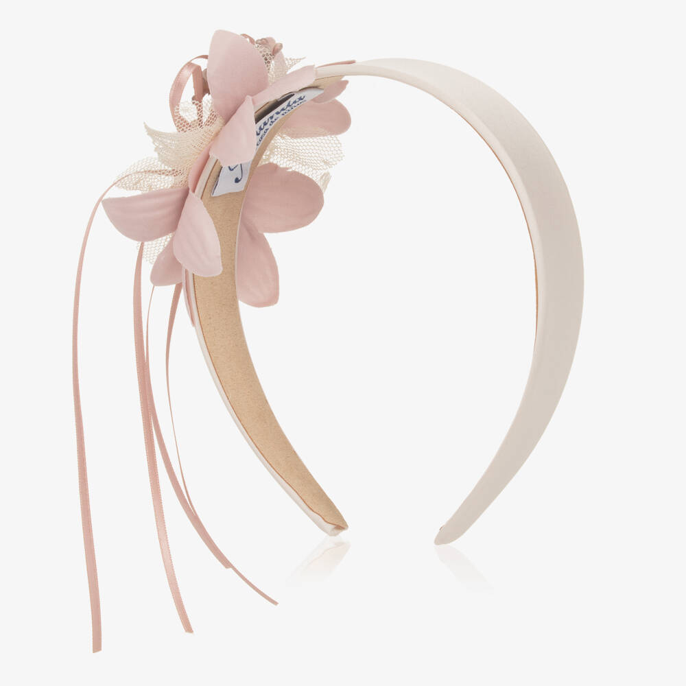 Miranda-Girls Satin Blossom Headband | Childrensalon Outlet