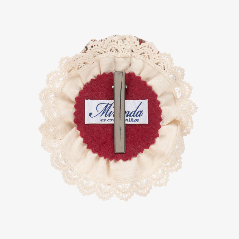 Miranda-Girls Scarlet & Cream Lace Floral Headband | Childrensalon Outlet