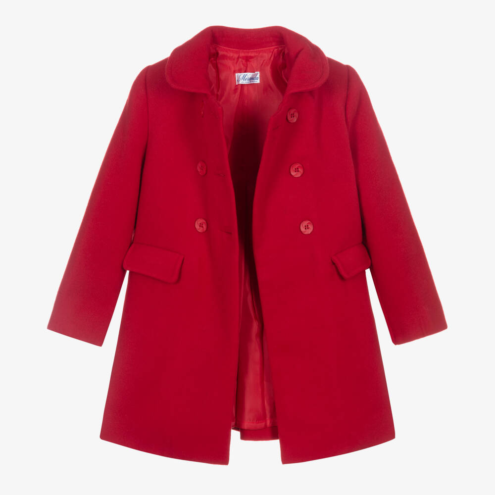Miranda-Красное пальто с капюшоном для девочек | Childrensalon Outlet