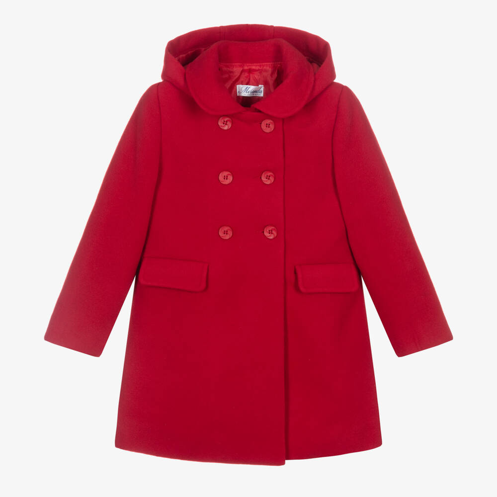 Miranda-Красное пальто с капюшоном для девочек | Childrensalon Outlet