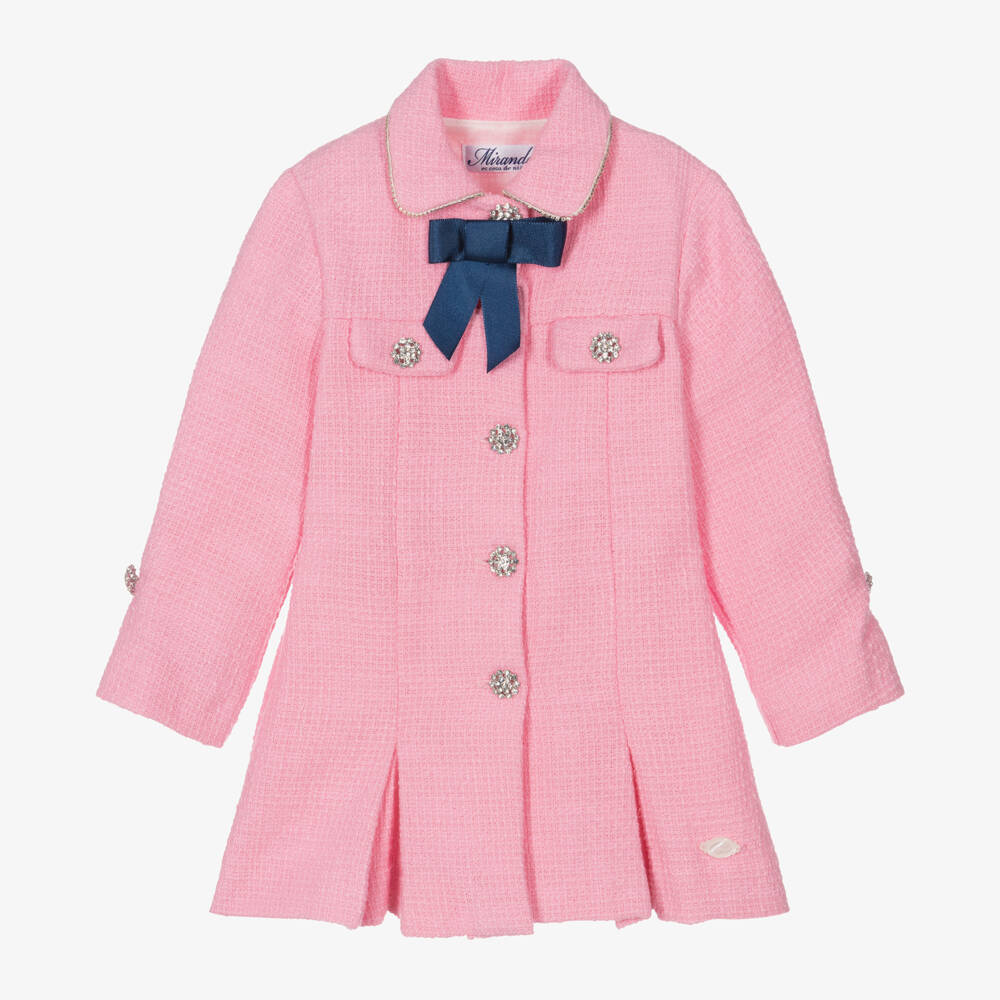 Miranda-Girls Sparkling Pink Tweed Dress | Childrensalon Outlet