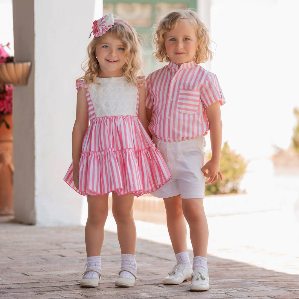 Miranda-Girls' Sunny Day Striped Cotton Frock | Childrensalon Outlet