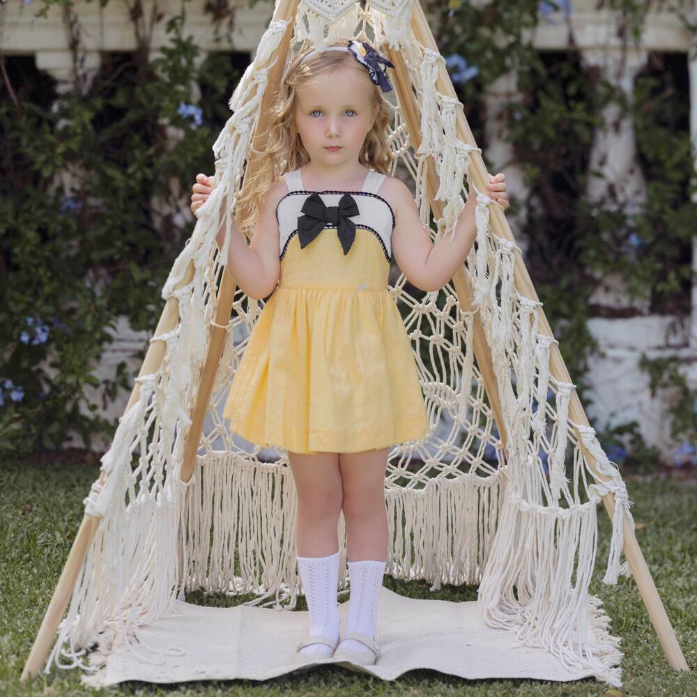 Miranda-Girls Sunny Plumeti Cotton Frock | Childrensalon Outlet