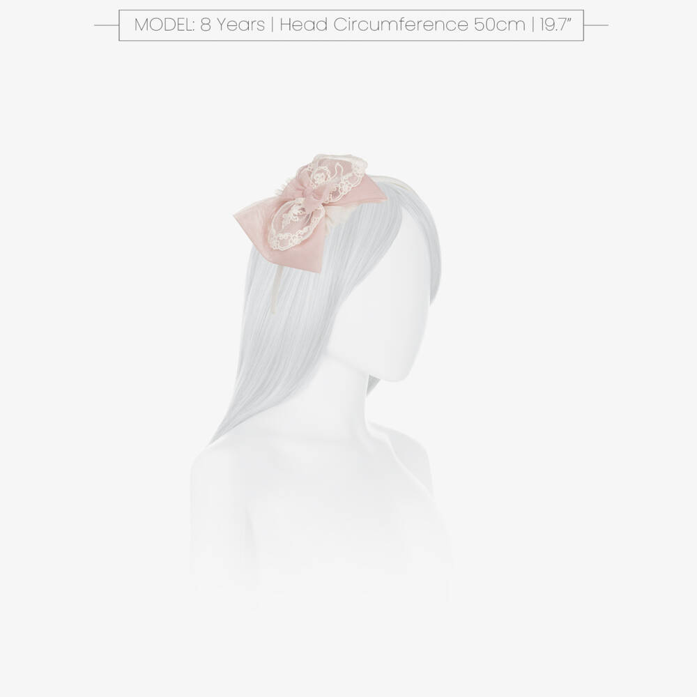 Miranda-Girls Tulle & Lace Pink Headband | Childrensalon Outlet
