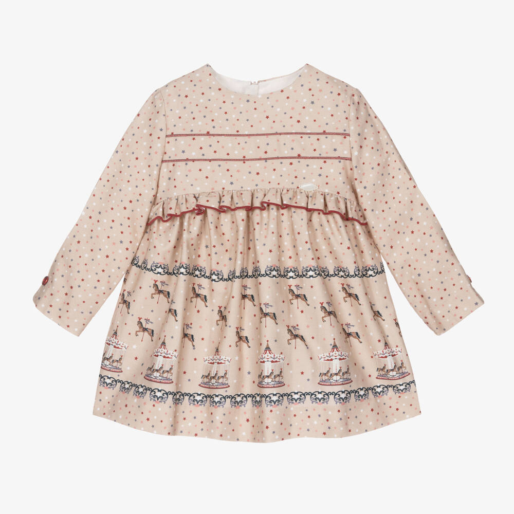 Miranda-Girls Twill Star Carousel Dress | Childrensalon Outlet
