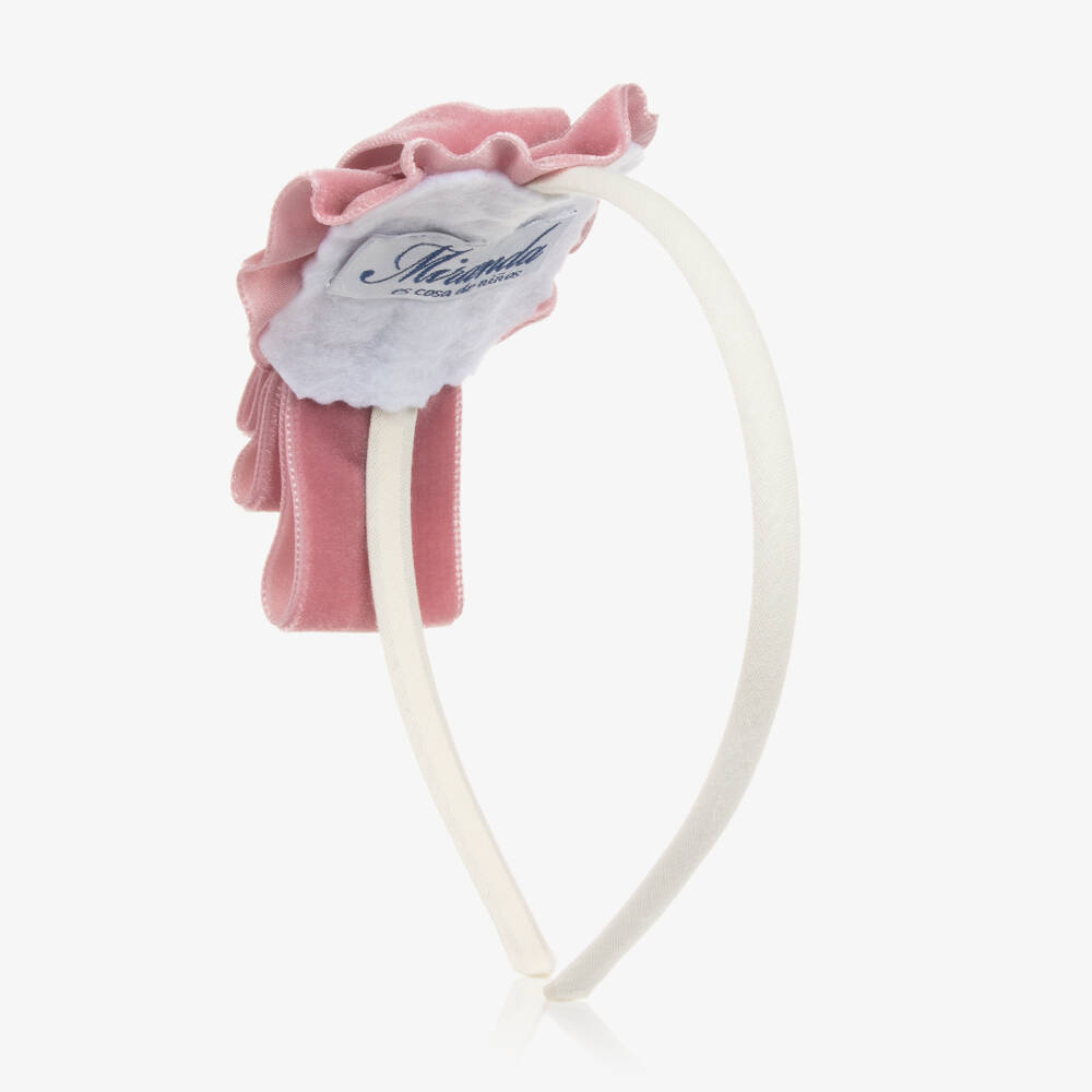 ميراندا-طوق شعر مخمل لون زهري | Childrensalon Outlet