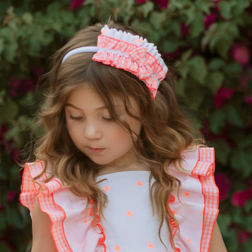Miranda-Girls Vibrant Gingham Star Headband | Childrensalon Outlet