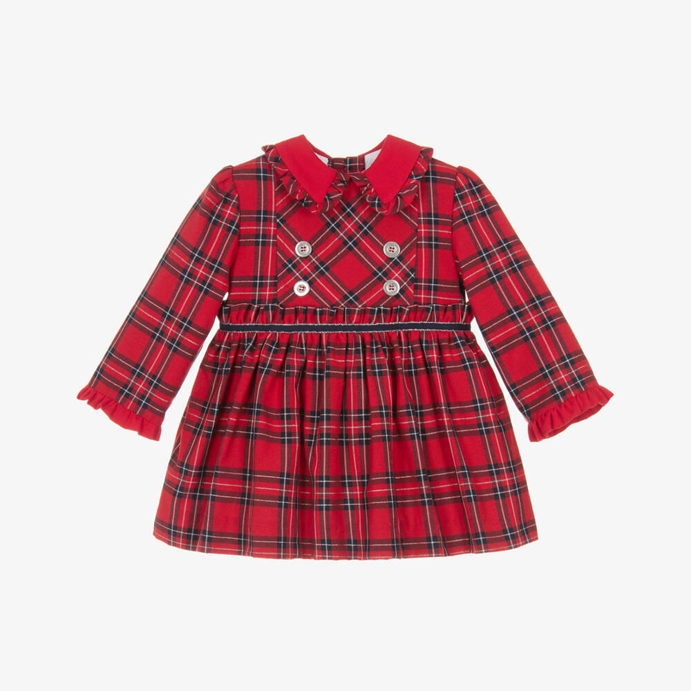 Miranda-Girls Vibrant Red Plaid Dress | Childrensalon Outlet