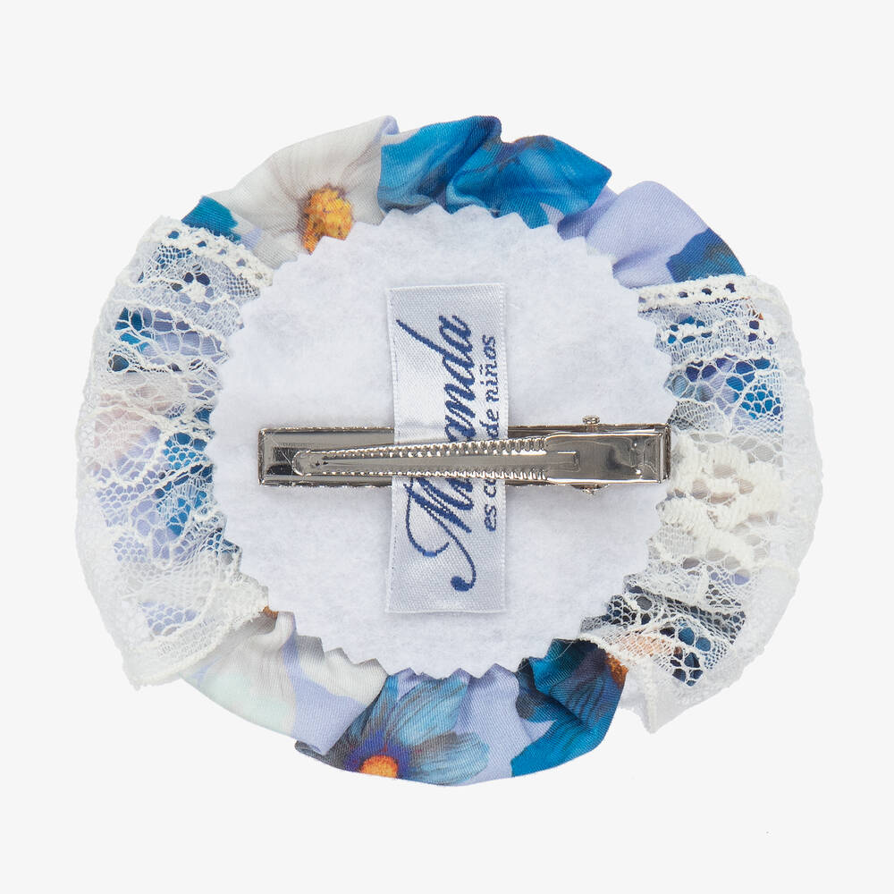 Miranda-Girls White & Blue Rosette Hairband | Childrensalon Outlet