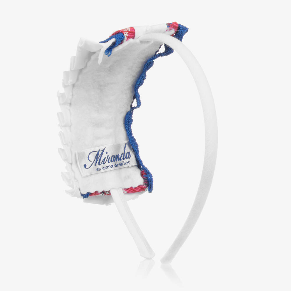 Miranda-Girls White Bow Hairband | Childrensalon Outlet