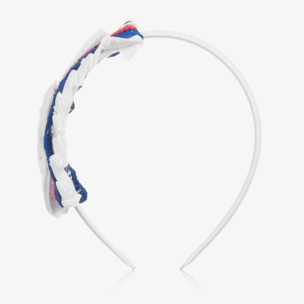 Miranda-Girls White Bow Hairband | Childrensalon Outlet
