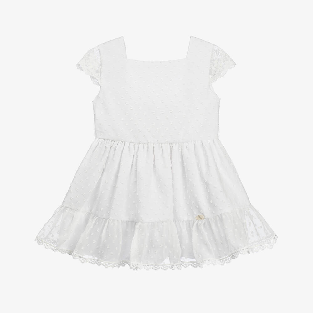 Miranda-Girls White Plumeti Lace Delight | Childrensalon Outlet