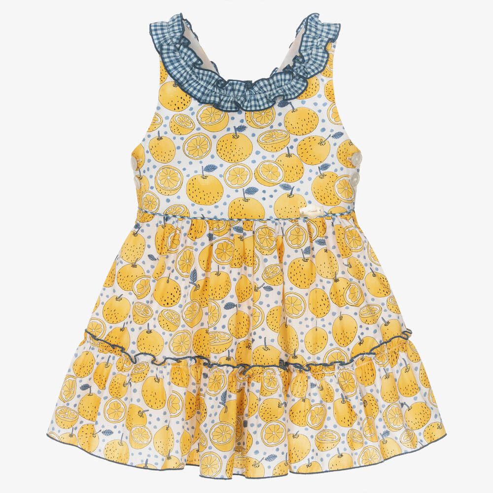 Miranda Girls Yellow Lemon Print Dress Childrensalon Outlet