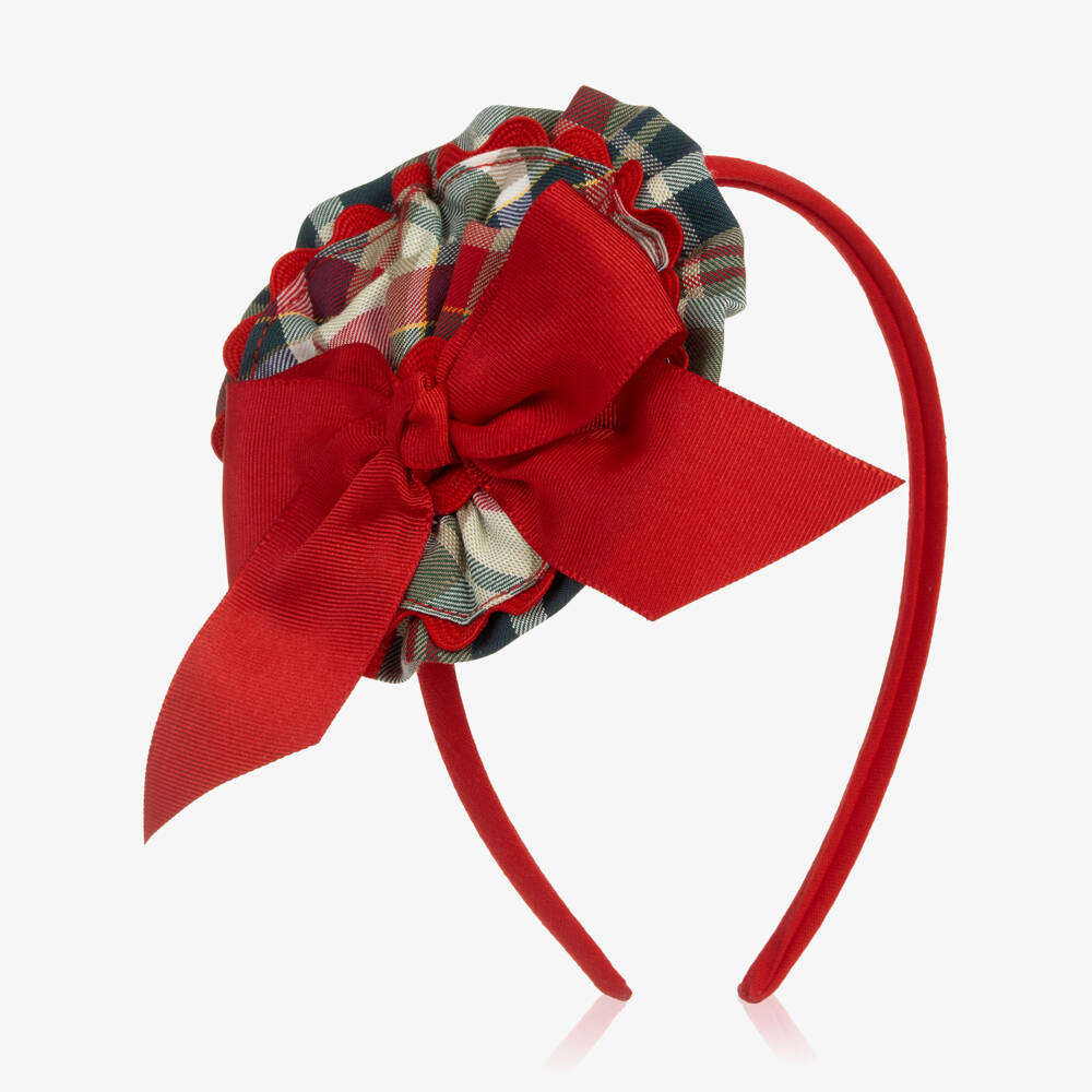 Miranda-Green & Red Tartan Hairband | Childrensalon Outlet