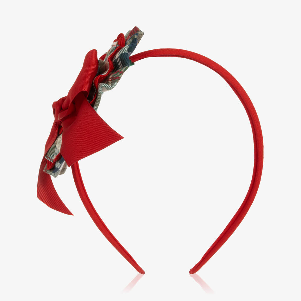 Miranda-Green & Red Tartan Hairband | Childrensalon Outlet