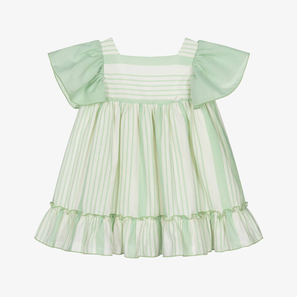 Miranda-Green Stripe Dress | Childrensalon Outlet