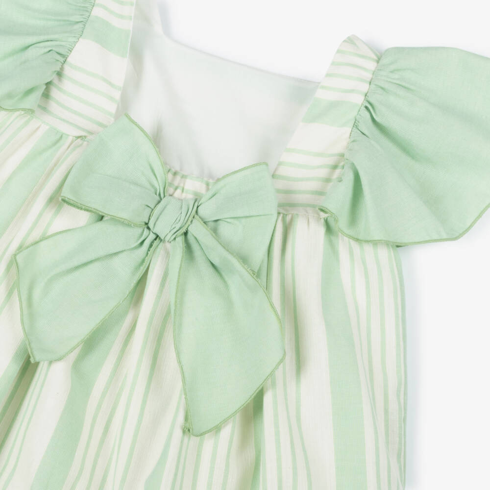 Miranda-Green Stripe Dress | Childrensalon Outlet