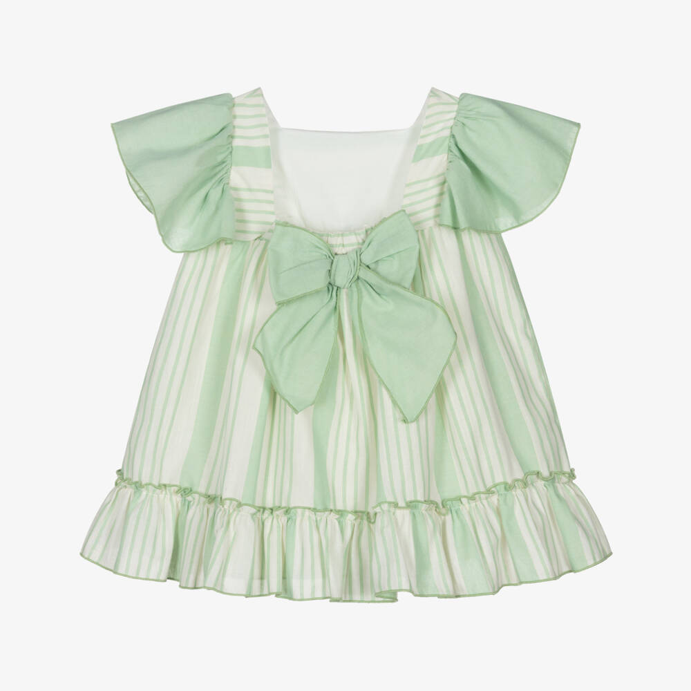 Miranda-Green Stripe Dress | Childrensalon Outlet