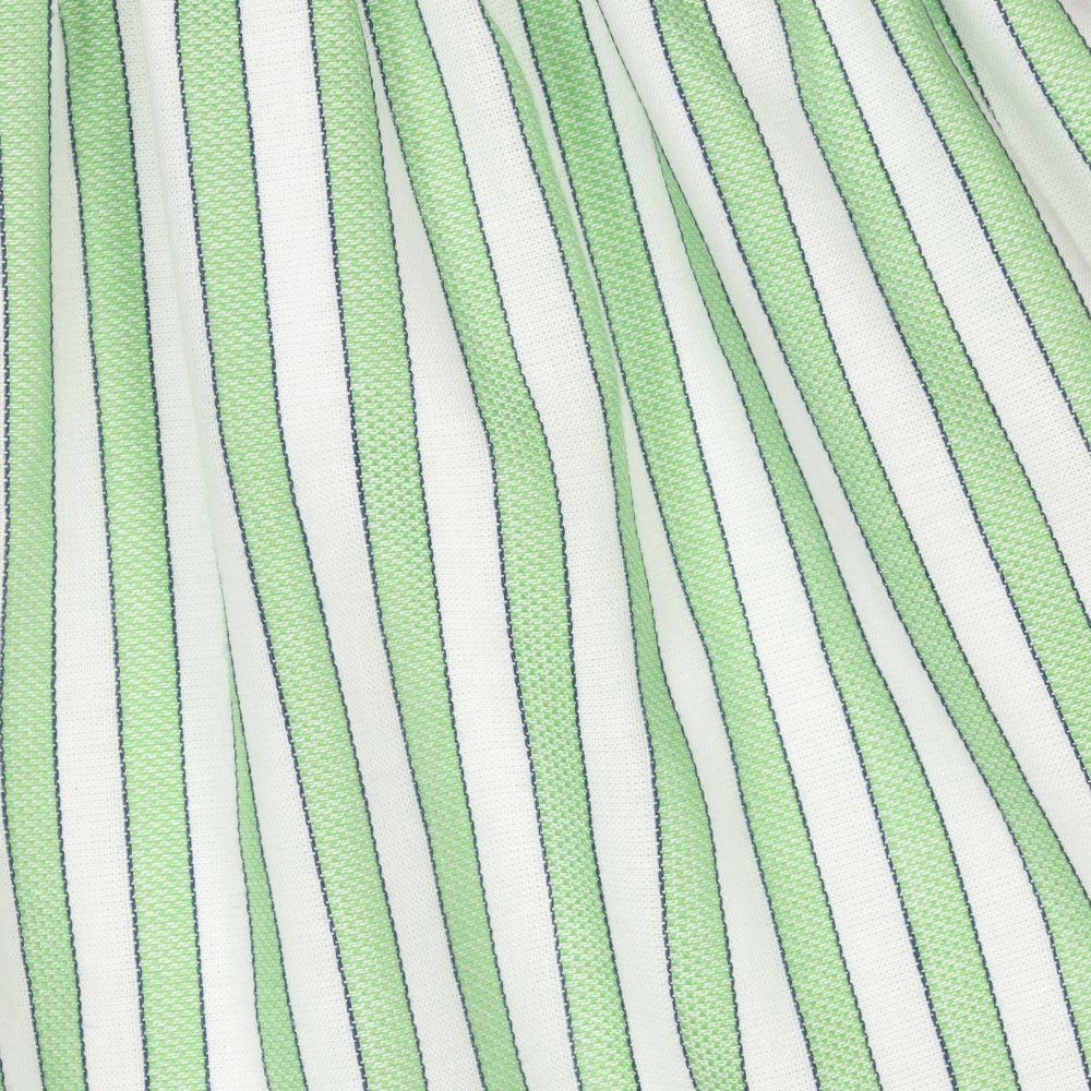 ميراندا-طقم فستان قطن مقلم لون أخضر | Childrensalon Outlet