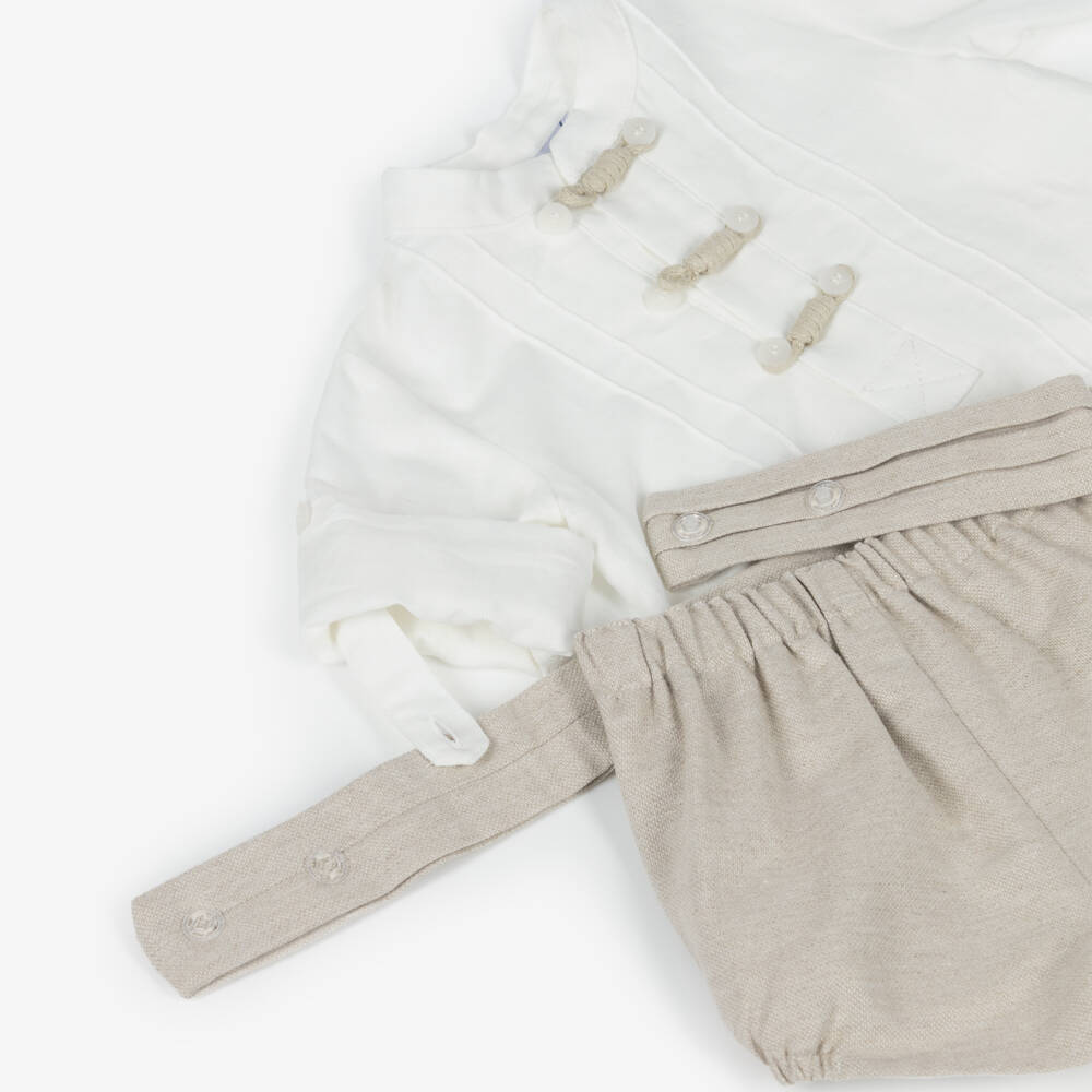 Miranda-Ivory And Beige Short Set | Childrensalon Outlet