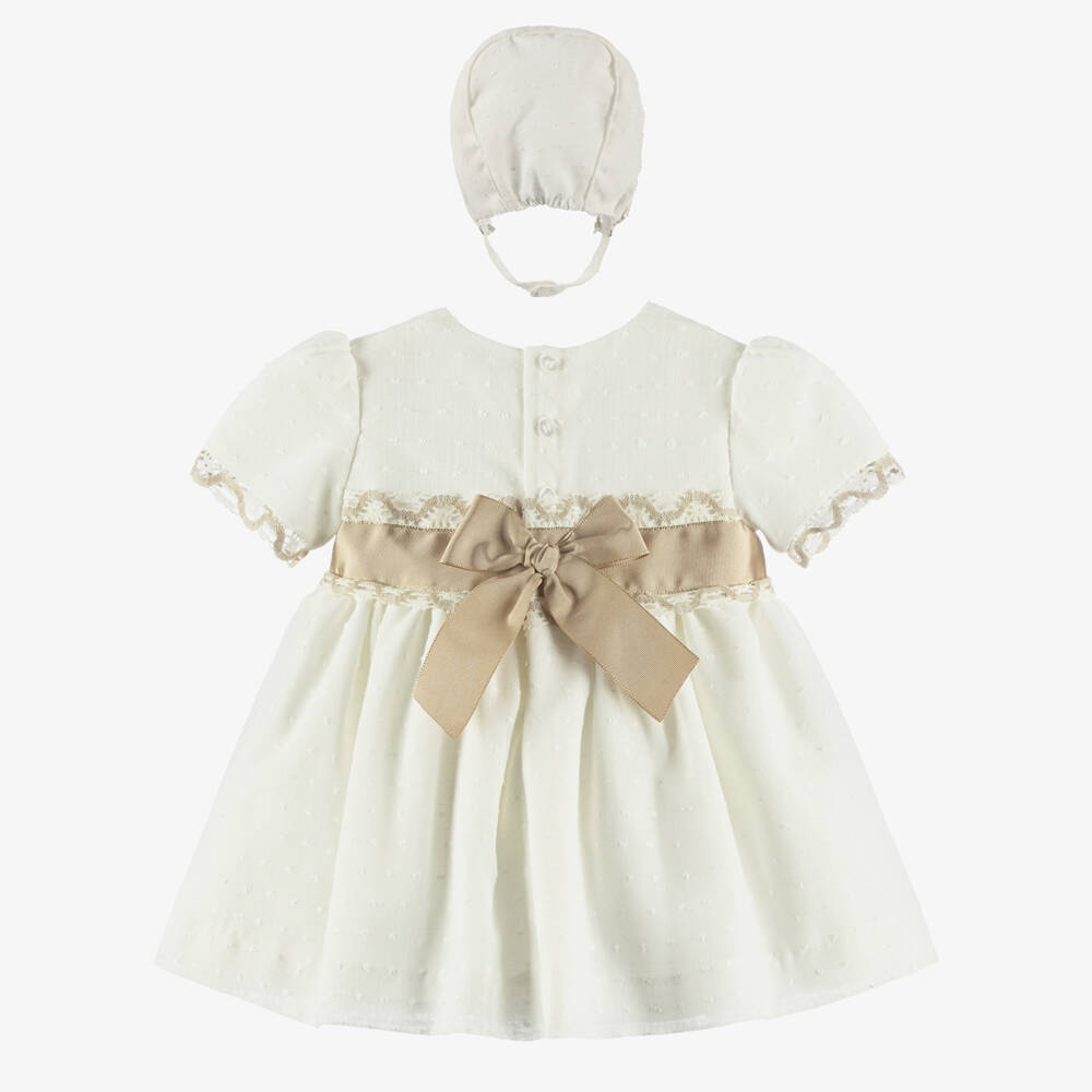 Miranda-طقم فستان عاجي مزين بالدانتيل | Childrensalon Outlet