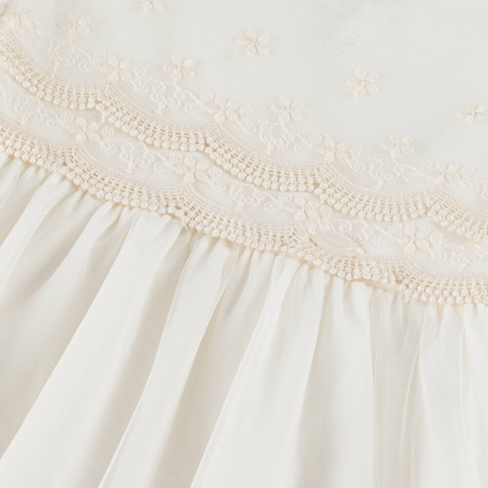 Miranda-فستان عاجي من الدانتيل والتول للبنات | Childrensalon Outlet
