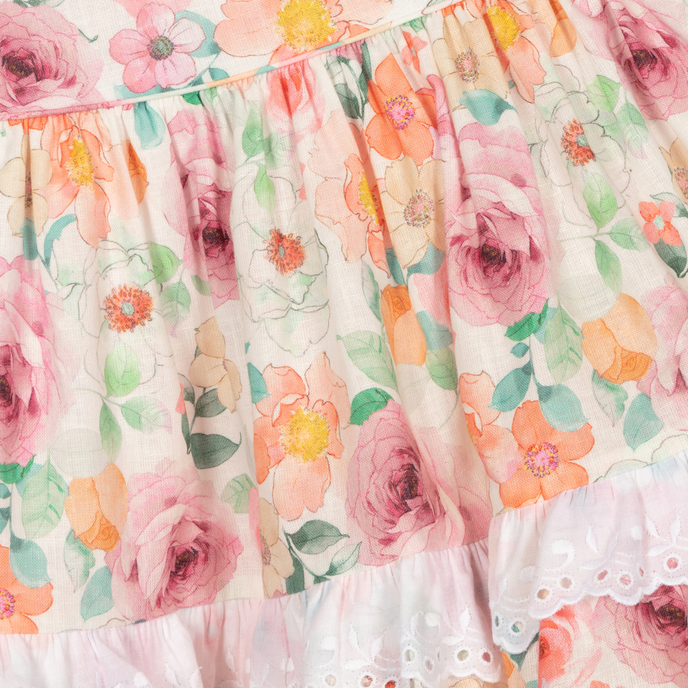 Miranda-Оранжево-розовое платье с цветами | Childrensalon Outlet