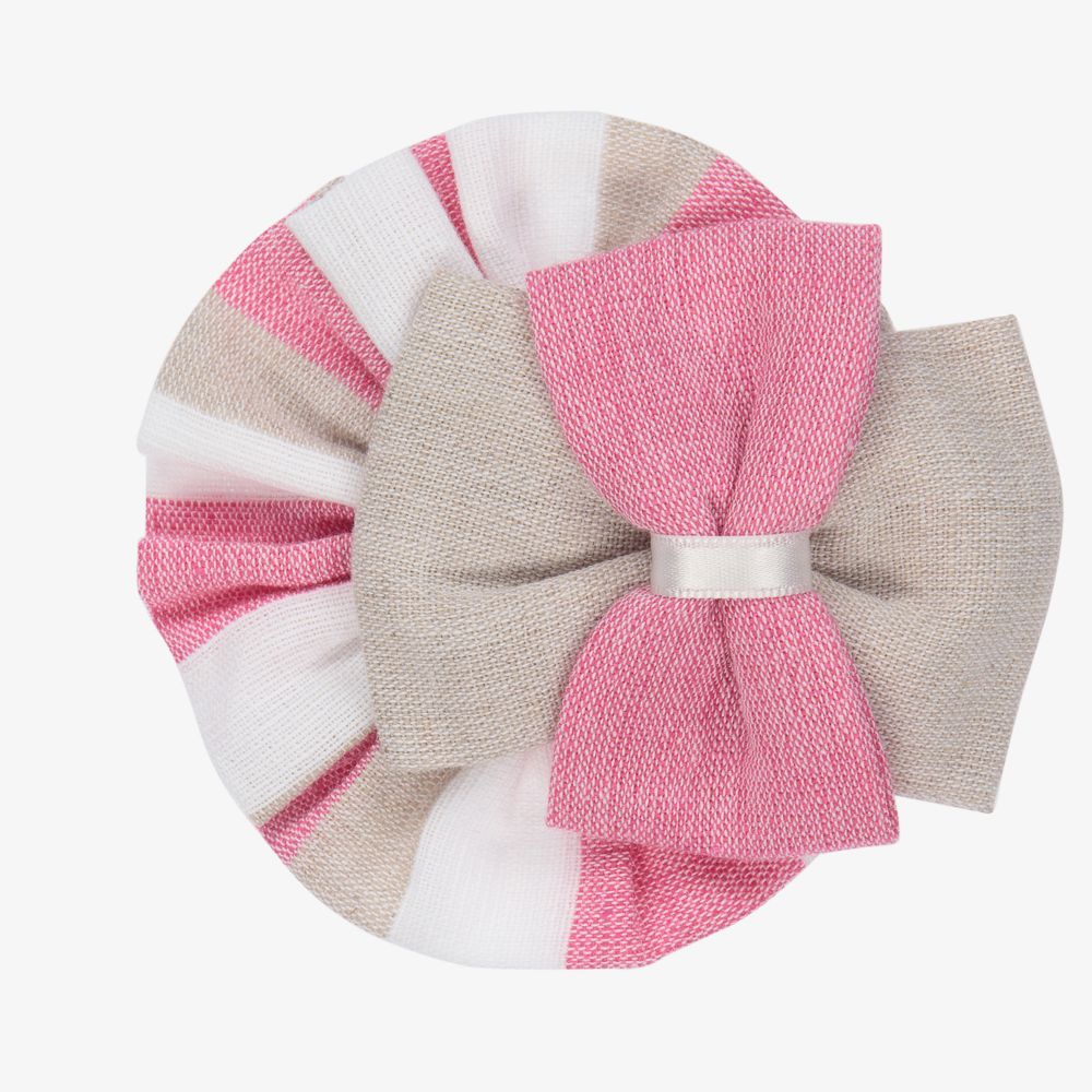 Miranda - Barrette rose et beige (10 cm) | Childrensalon