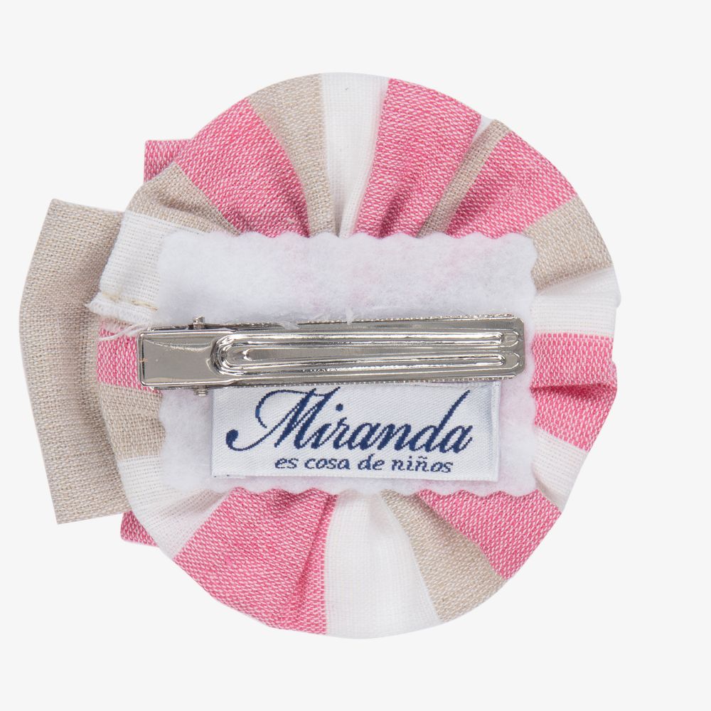 Miranda-Pink & Beige Hair Clip (10cm) | Childrensalon Outlet