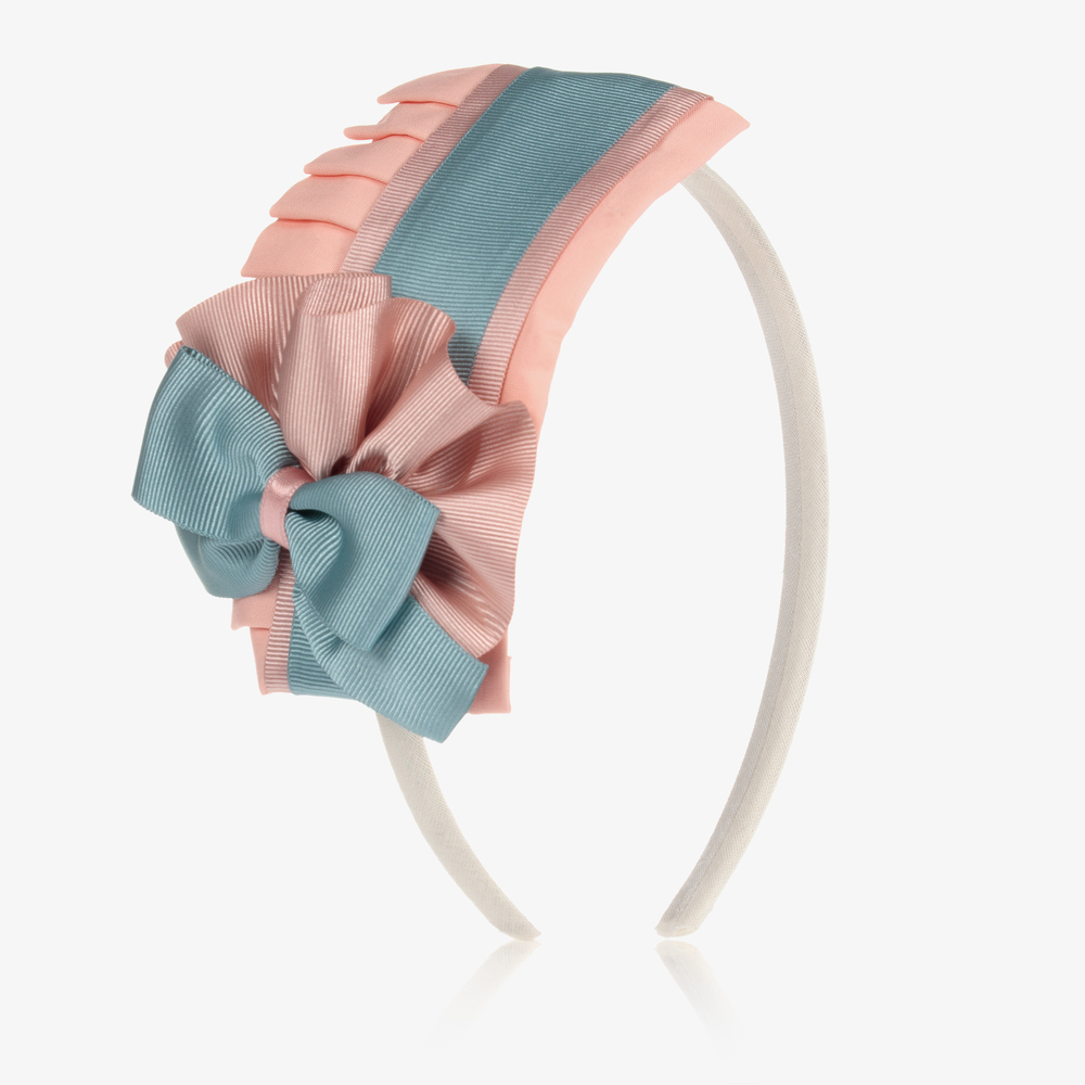 Miranda - Pink & Blue Ruffle Hairband | Childrensalon