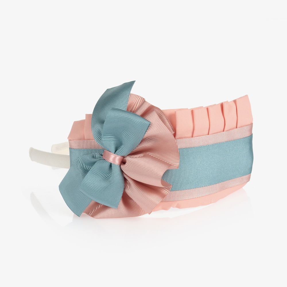 Miranda-طوق للشعر مزين بكشكش لون زهري وأزرق للبنات | Childrensalon Outlet