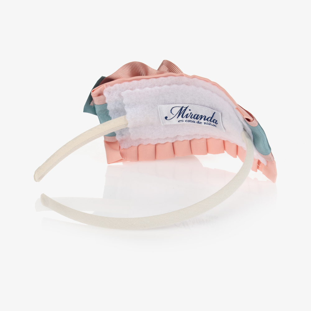 Miranda-طوق للشعر مزين بكشكش لون زهري وأزرق للبنات | Childrensalon Outlet