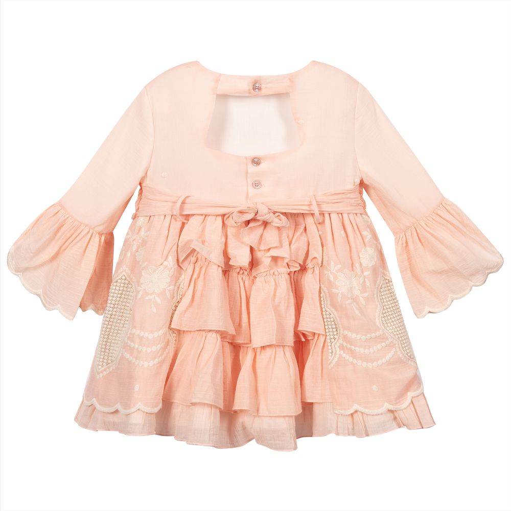 Miranda-Розовое платье из хлопковой вуали | Childrensalon Outlet