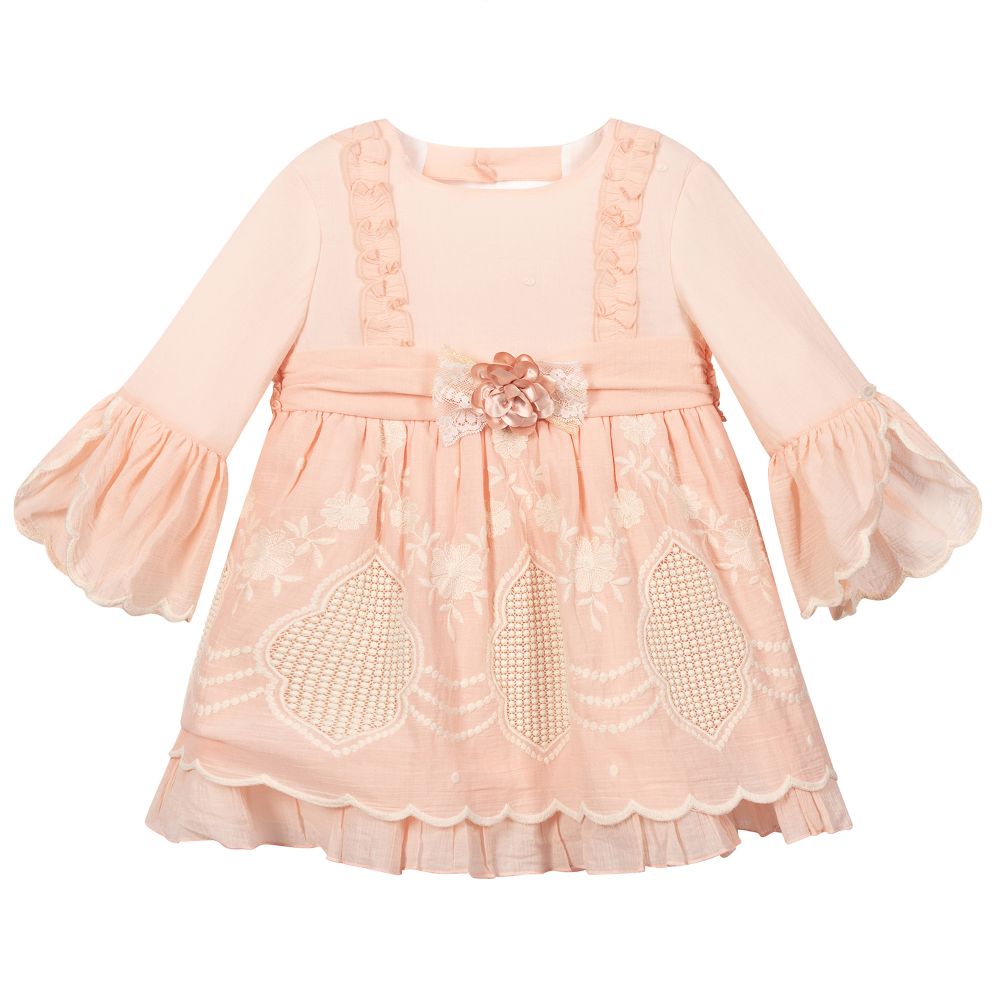 Miranda - Розовое платье из хлопковой вуали | Childrensalon