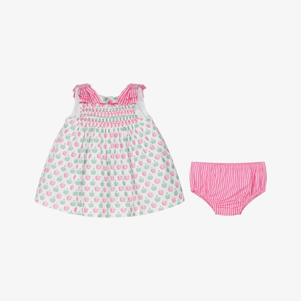 Miranda-Pink & Green Apples Dress | Childrensalon Outlet