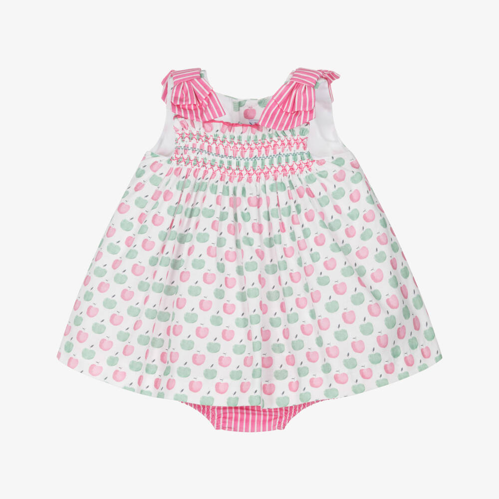 Miranda-Pink & Green Apples Dress | Childrensalon Outlet