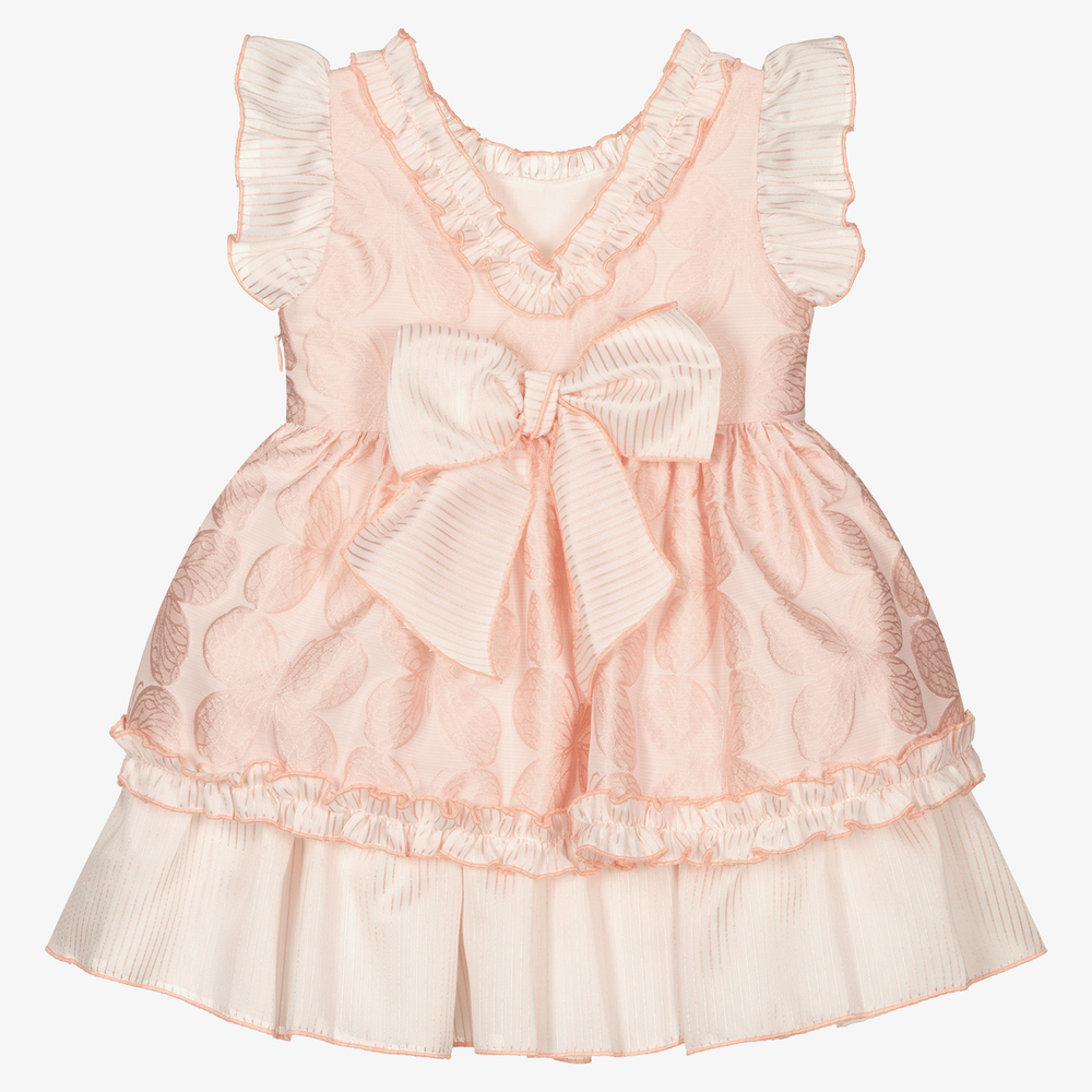 Miranda-Розовое жаккардовое платье с бабочками | Childrensalon Outlet
