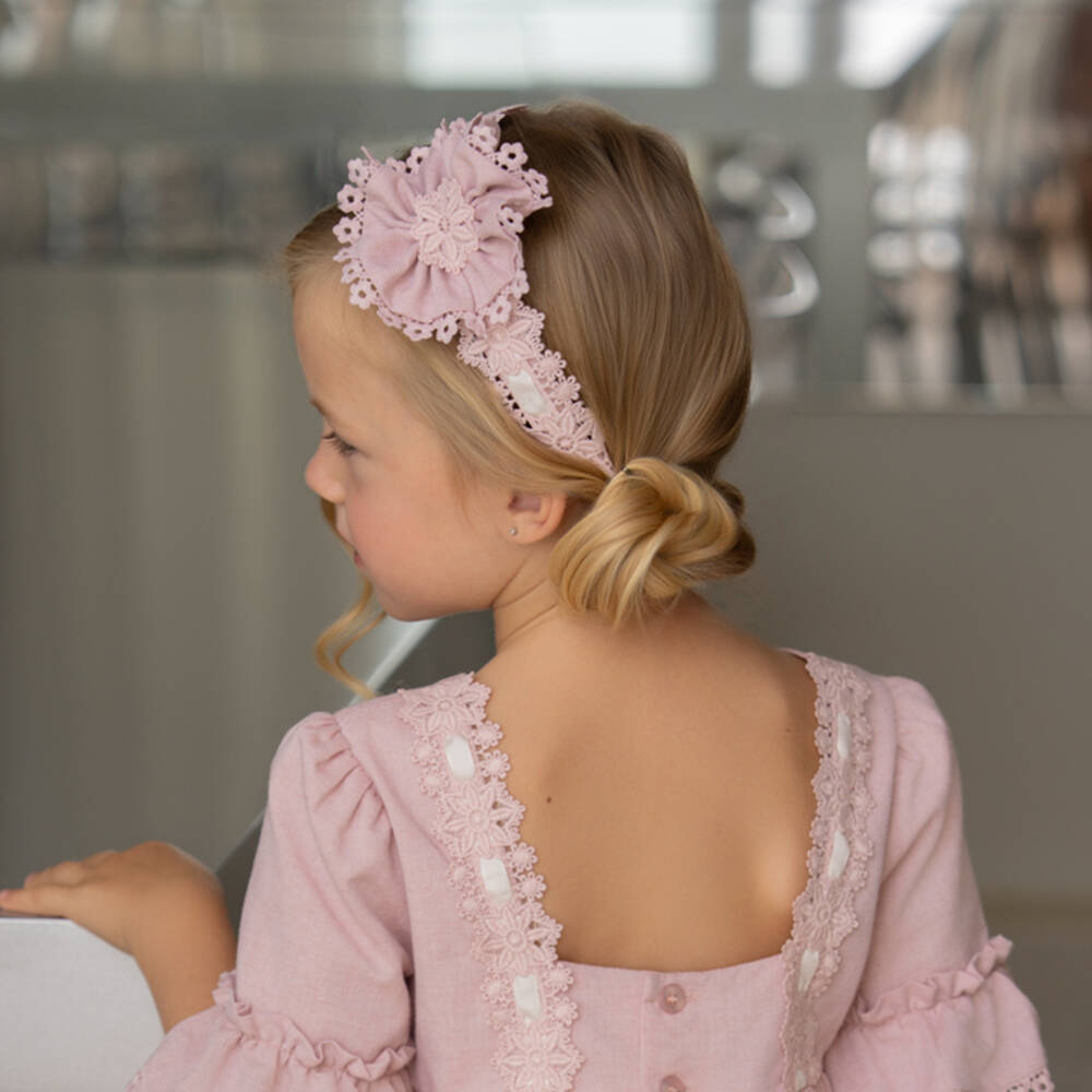 Miranda-Pink Lace Headband | Childrensalon Outlet