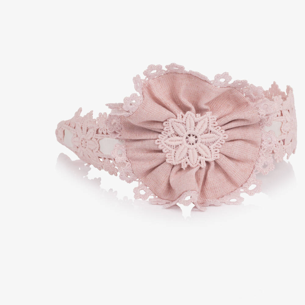 Miranda-Pink Lace Headband | Childrensalon Outlet